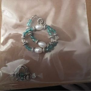 Bead turquoise bracelet / earrings